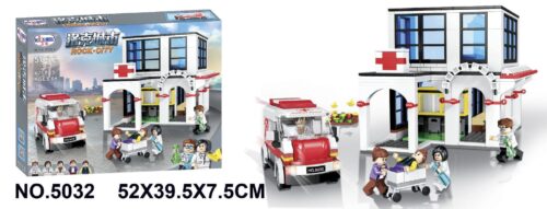 Bộ lắp ghép Bệnh viện Thành phố Rock Winner 5032 với 627 chi tiết, có xe cứu thương, mô hình bệnh viện chân thực, đồ chơi lắp ráp giáo dục cho bé trai bé gái 6 tuổi, giá tốt.