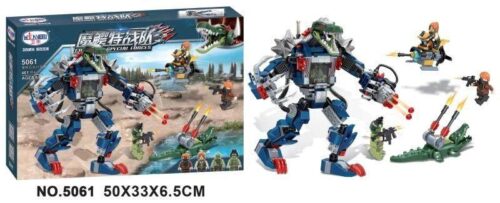 Hộp đồ chơi lắp ráp Winner 5061 Robot Mecha Cá Sấu Cuồng Chiến cho bé trai 6 tuổi.