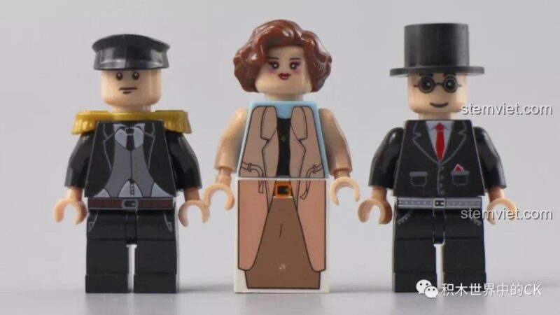 Ba minifigures đi kèm bộ đồ chơi Winner 5091 Tàu Hỏa Hơi Nước Thành Phố, bao gồm người lái tàu và hành khách