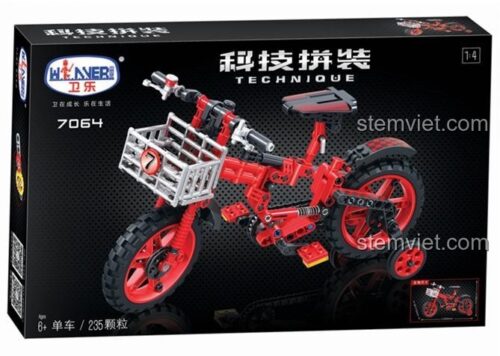 Hộp bộ lắp ráp Winner 7064 xe đạp trẻ em, đồ chơi mô hình xe đạp kỹ thuật 235 mảnh, phù hợp bé trai 6 tuổi