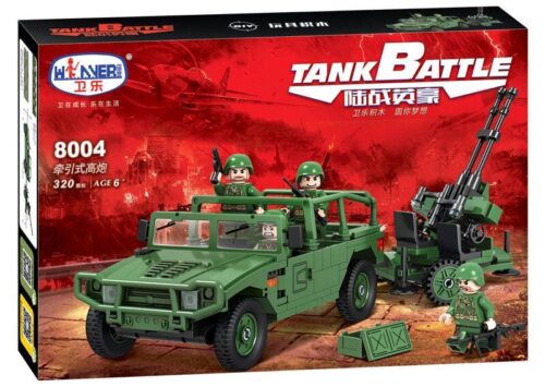 Bộ lắp ghép Xe Jeep Quân Sự Winner 8004 kèm Pháo Cao Xạ, đồ chơi mô hình quân sự cho bé trai 6 tuổi, giá tốt