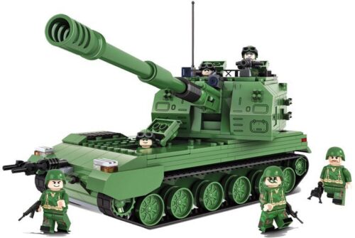 Bộ lắp ráp Pháo Tự Hành Kiểu 05 Winner 8011 với 5 lính, đồ chơi quân sự cho bé trai 6 tuổi.