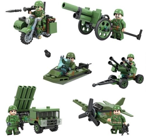 Bộ đồ chơi quân sự Winner 8014A Xe Jeep Quân Sự Prowler, bao gồm xe jeep, máy bay, xe tăng, pháo, xe mô tô và 6 minifigure, phù hợp cho bé trai 6 tuổi, giá tốt