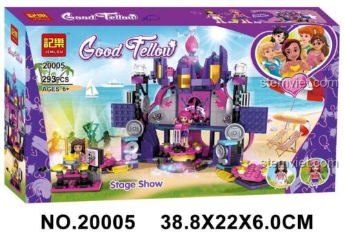 Hộp bộ lắp ghép Winner JEMLOU 20005 Sân khấu biểu diễn Good Fellow, đồ chơi mô hình sân khấu ca nhạc giá tốt, kích thước hộp 38.8x22x6.0cm.