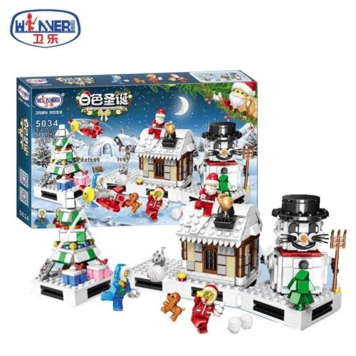 Bộ lắp ghép Giáng Sinh Trắng Winner JEMLOU 5034, hộp sản phẩm chính, phù hợp cho bé trai và bé gái 6 tuổi, giá tốt.