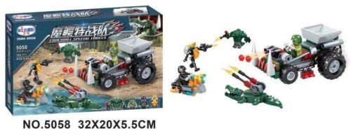 Bộ lắp ghép Winner JEMLOU 5058 Đội Đặc Nhiệm Cá Sấu giá tốt cho bé trai 6 tuổi, đồ chơi lắp ráp xe địa hình quân sự và robot cá sấu có minifigures.