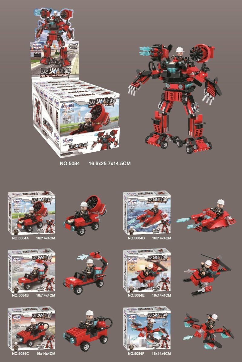 Bộ lắp ghép Winner 5084B xe Jeep cứu hỏa, đồ chơi mô hình Robot Biến Hình Cứu Hỏa, siêu tiết kiệm.
