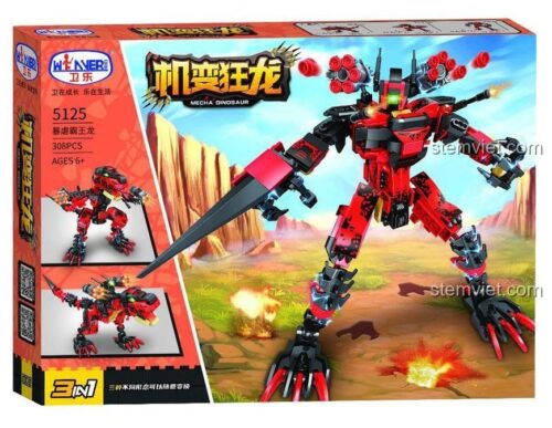 Hộp sản phẩm bộ lắp ghép Winner JEMLOU 5125, hiển thị rõ ràng 308 chi tiết và độ tuổi khuyến nghị 6+, là món quà đáng tiền cho bé trai.