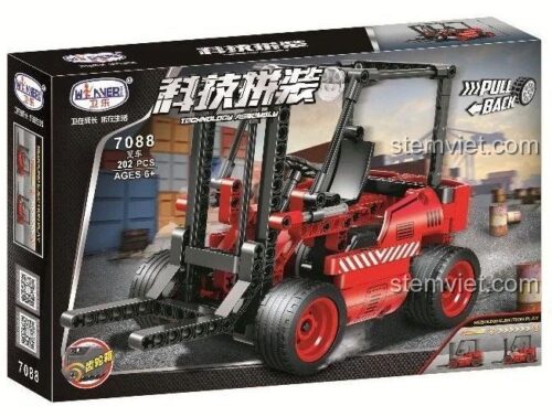 Hộp đồ chơi lắp ráp Winner JEMLOU 7088 Xe Nâng Hàng Kỹ Thuật 202 mảnh, đồ chơi xây dựng cho bé trai 6 tuổi, chất lượng cao.