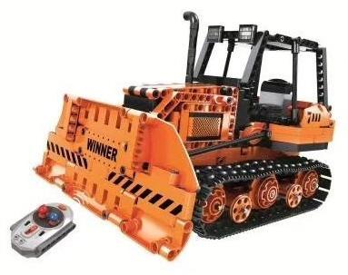 Bộ lắp ráp Xe Ủi Đất Điều Khiển Từ Xa Winner JEMLOU 7111 775 chi tiết màu cam đen, đồ chơi mô hình công trình RC cho bé trai 6 tuổi, giá tốt.