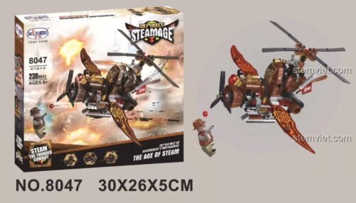 Bộ lắp ghép Winner JEMLOU 8047 Trực thăng Hơi nước phong cách Steampunk độc đáo, phù hợp bé trai 6 tuổi, giá tốt.