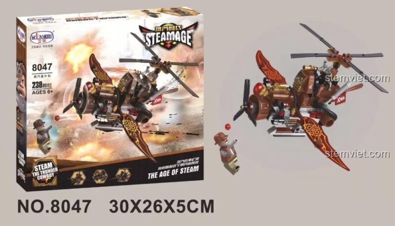 Bộ lắp ghép Winner JEMLOU 8047 Trực thăng Hơi nước phong cách Steampunk độc đáo, phù hợp bé trai 6 tuổi, giá tốt.