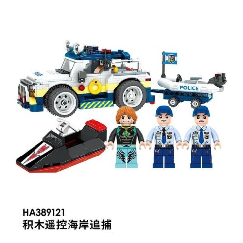 Bộ lắp ráp cảnh sát biển WISE BLOCK AULDEY HA389121 điều khiển từ xa, mô hình xe cảnh sát và thuyền cảnh sát, 427 mảnh ghép, phù hợp bé trai 8 tuổi trở lên, giá tốt.