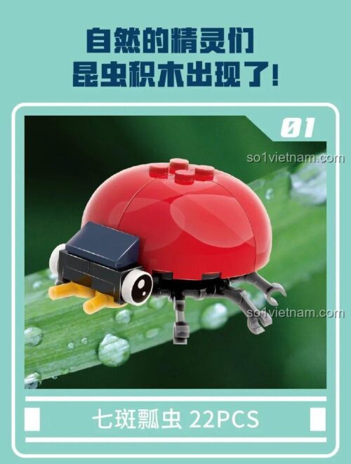 Bộ Lắp Ghép Mô Hình Côn Trùng WISE BLOCK HA389311 - Mô hình Bọ rùa