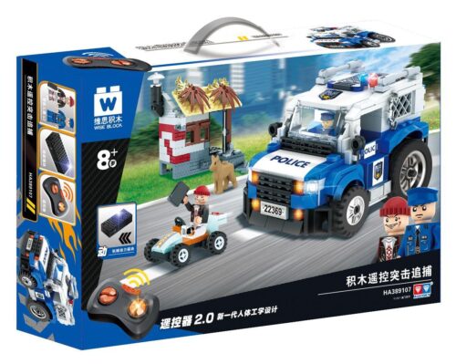 Bộ lắp ráp Xe cảnh sát điều khiển từ xa Wise Block HA389107 cho bé trai 8 tuổi, đồ chơi mô hình Xe đua Auldey giá tốt.