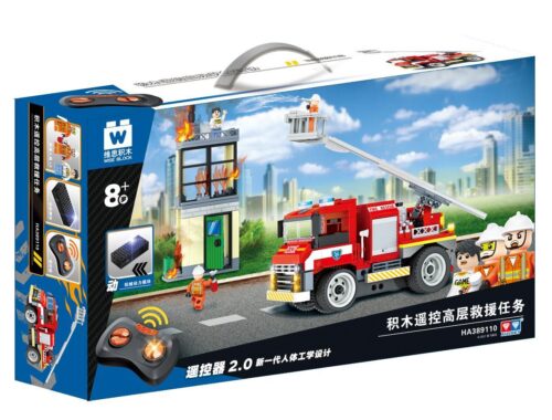 Bộ đồ chơi lắp ráp xe cứu hỏa điều khiển từ xa WISE BLOCK HA389110 cho bé trai 8 tuổi, chất lượng cao, giá tốt