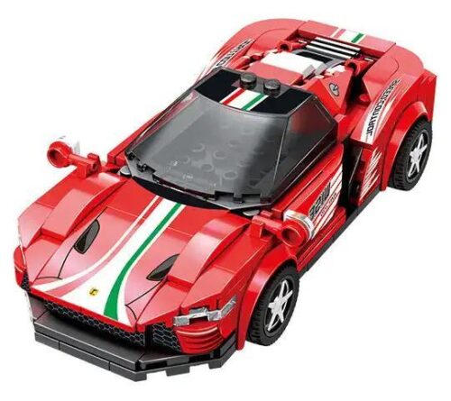 Mô hình Siêu xe Ferrari điều khiển từ xa màu đỏ, trắng, xanh lá, 208 chi tiết, 6 tuổi, WISE BLOCK HA389170