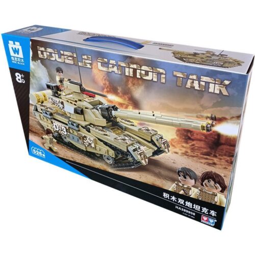 Bộ lắp ráp xe tăng điều khiển từ xa hai nòng WISE BLOCK HA389908 526 mảnh ghép cho bé trai 8 tuổi, đồ chơi quân sự giá tốt.