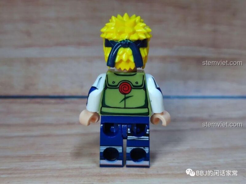 Mặt sau minifigure Namikaze Minato WM2115, chi tiết áo choàng, đồ chơi mô hình WM Blocks Naruto.