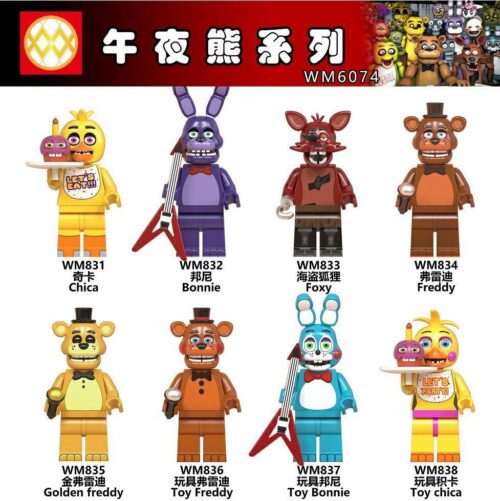 Bộ đồ chơi Minifigure Five Nights at Freddy's WM6074, bộ 8 nhân vật kinh dị nổi tiếng, đồ chơi lắp ráp chất lượng cao cho bé trai 8 tuổi, giá tốt.
