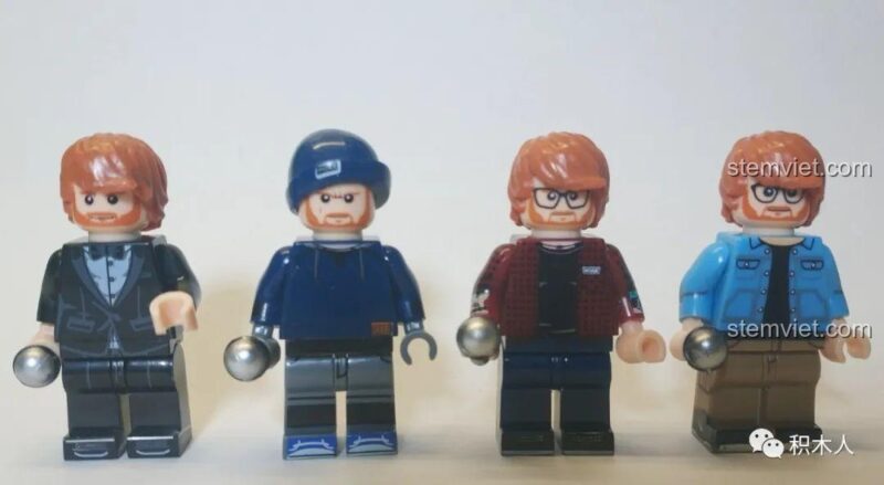 Hình ảnh người thật Ed Sheeran WM6093 mặc vest, đồ chơi mô hình Ed Sheeran chân thực, bộ lắp ghép Ed Sheeran cho bé trai 8 tuổi.