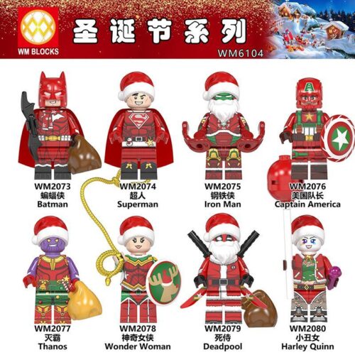 Bộ đồ chơi Minifigure Siêu Anh Hùng Giáng Sinh WM6104 chất lượng cao, phiên bản đặc biệt cho bé trai, bé gái 6 tuổi, giá tốt.