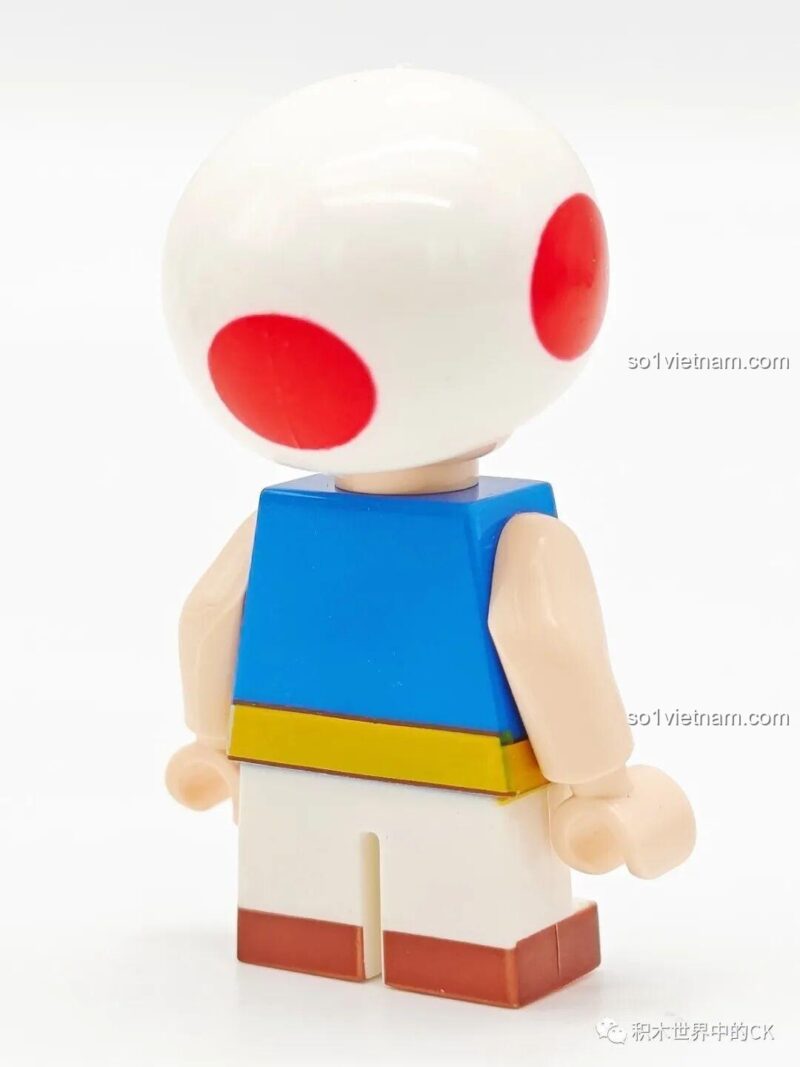 Mặt sau của minifigure Toad WM2065. Sản phẩm chất lượng cao, tương thích LEGO®, an toàn cho trẻ em.