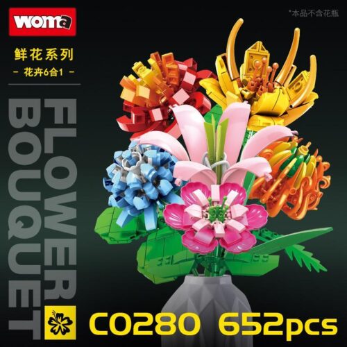Bộ lắp ghép hoa WOMA C0280 sắc màu rực rỡ, 652 mảnh ghép, đồ chơi sáng tạo cho bé gái 6 tuổi trở lên, giá tốt