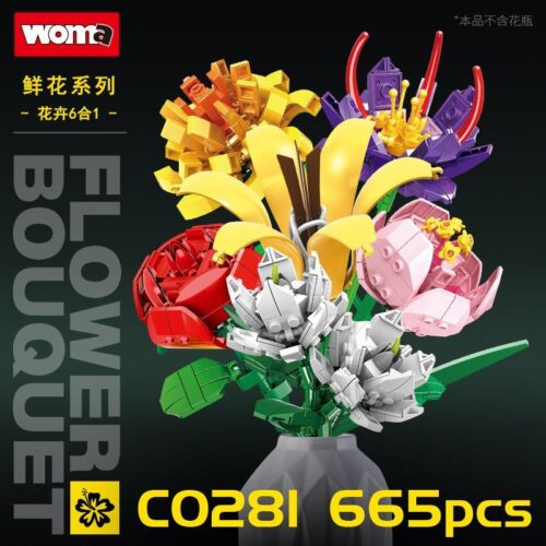 Bộ đồ chơi WOMA C0281 Bó Hoa Lắp Ráp 6 Kiểu, hoa lắp ghép chất lượng cao cho bé gái 6 tuổi, giá tốt