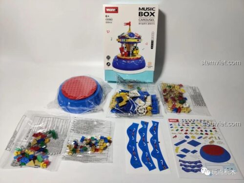 đồ chơi mô hình WOMA C0363 Hộp nhạc Đu quay ngựa gỗ, chất lượng cao