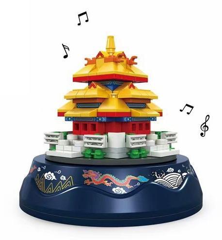Bộ lắp ghép WOMA C0370 Hộp Nhạc Tháp Góc Cố Cung, đồ chơi mô hình kiến trúc tinh xảo, phù hợp bé gái 6 tuổi, giá tốt.