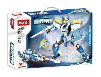Bộ đồ chơi Robot biến hình WOMA C0408 Sniper Detective 555 mảnh chất lượng cao, đồ chơi lắp ráp Robot chiến đấu cho con trai 6 tuổi giá tốt.
