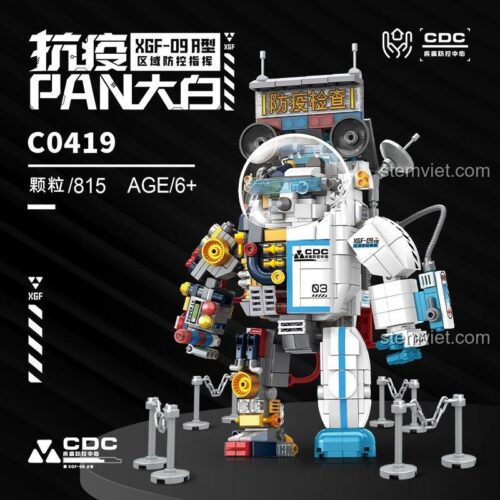 Hộp bộ xếp hình Robot Chống Dịch WOMA C0419, đồ chơi xây dựng Người Máy Y Tế 815 mảnh, chất lượng cao.