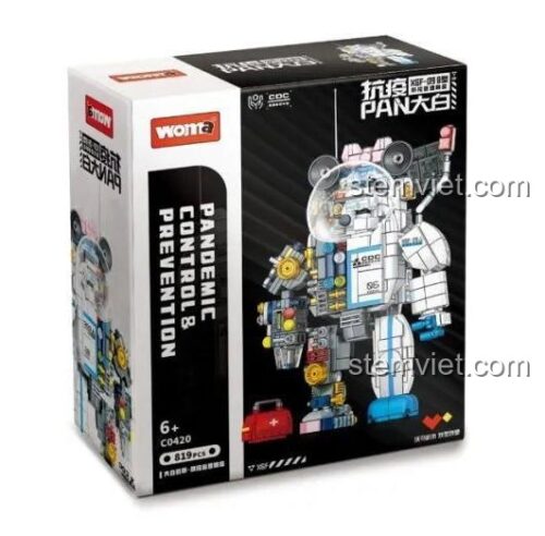 Hộp đồ chơi lắp ráp WOMA C0420 Người Máy Chống Dịch Dabai, bộ xếp hình robot y tế cho bé trai 6 tuổi, giá tiết kiệm.