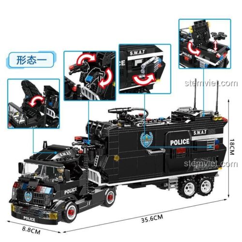 WOMA C0559 Xe Chỉ Huy SWAT - Bộ đồ chơi xe cảnh sát - 1251 mảnh - Con trai - 6+ tuổi