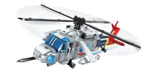 Hộp đồ chơi mô hình WOMA C0897 Trực thăng chiến đấu Black Hawk 1027 mảnh ghép, món quà giá tốt cho bé trai 6 tuổi.