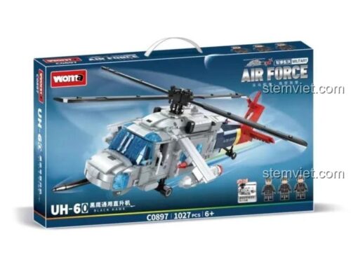 Bộ lắp ráp Trực thăng UH-60 Black Hawk WOMA C0897 cho bé trai 6 tuổi, giá rẻ, chất lượng cao.