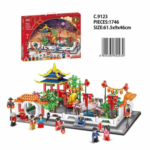Hộp sản phẩm bộ lắp ghép WOMA C.9123 Lễ hội Đèn lồng trong Vườn 1746 mảnh cho bé 6+