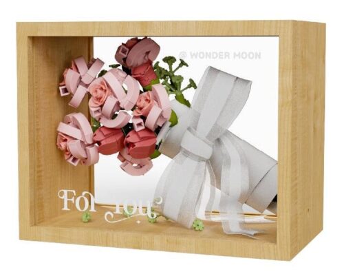 Bộ lắp ghép Wonder Moon 804203 Hoa Hồng Ôn Nhu Vĩnh Cửu trong khung gỗ, món quà ý nghĩa cho con gái 8 tuổi, giá tốt.