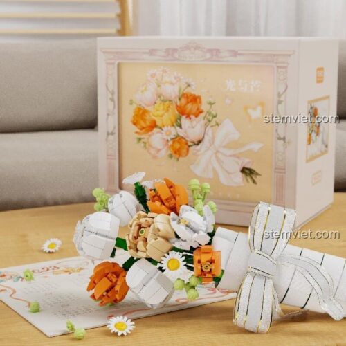 Mô hình hoa hồng vĩnh cửu Wonder Moon 804204 với 503 mảnh ghép, chất lượng cao, phù hợp làm đồ chơi mô hình cho bé gái.