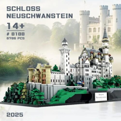 Bộ lắp ghép Lâu đài Neuschwanstein Wupai 8188, mô hình kiến trúc cổ tích cho con gái 14+ tuổi, giá rẻ.