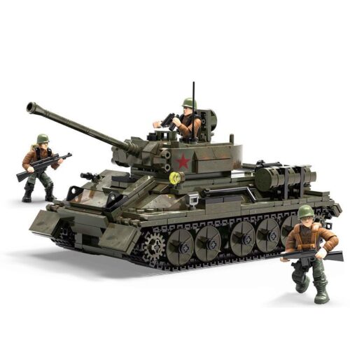 Bộ lắp ráp Xe Tăng T-34/85 Liên Xô Xiang Jun XJ-915, đồ chơi mô hình quân sự cho bé trai 6 tuổi, chất lượng cao, giá tốt.