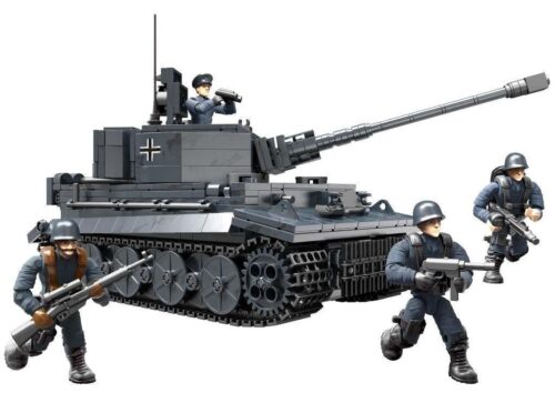Bộ lắp ráp Xiangjun XJ-922 Xe Tăng Hổ Đức Quốc Xã 1201 mảnh với 4 minifigure lính, đồ chơi mô hình quân sự chất lượng cao cho bé trai 6 tuổi, giá tốt.