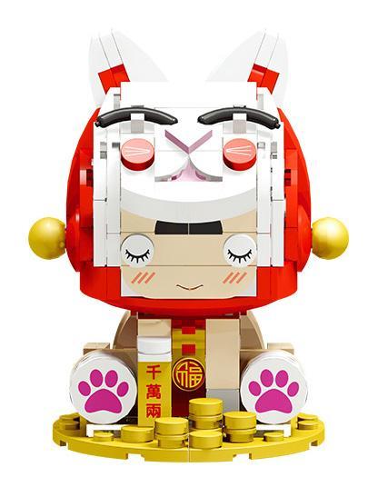bộ lắp ghép Mèo Thần Tài Xiao Meng Ji 2053, mô hình Mèo May Mắn dễ thương cho bé 6 tuổi, giá tốt.