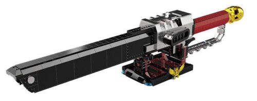 Mô hình lắp ráp kiếm cưa máy Warhammer 40K XiaoJiaoDu JD028 với 1818 chi tiết, có giá đỡ trưng bày, dành cho con trai 8 tuổi.