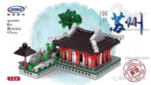 Sa bàn tổng thể bộ lắp ghép Vườn cổ Tô Châu XINGBAO XB-01110-E, món đồ chơi mô hình kiến trúc cổ Trung Hoa cho bé trai 6 tuổi, giá rẻ.