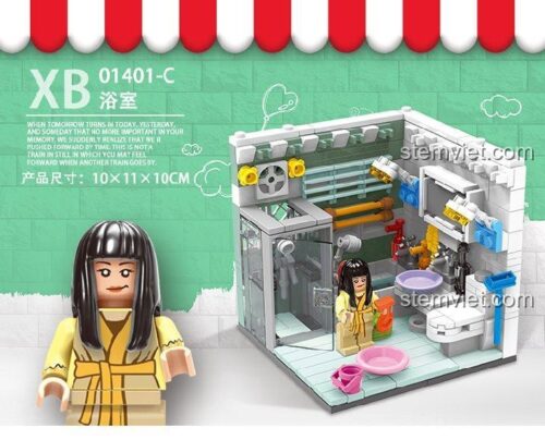 XINGBAO XB-01401C bộ xếp hình trang trí nhà cửa, đồ chơi xây dựng không gian sống, mô hình phòng tắm chi tiết, cho bé 12 tuổi, giá tiết kiệm.