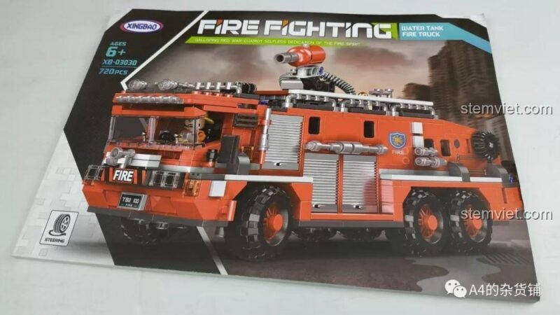 Minifigure lính cứu hỏa đi kèm bộ lắp ghép Xingbao XB-03030 Xe Cứu Hỏa Chữa Cháy, 1 minifigure, cho bé trai 6 tuổi.