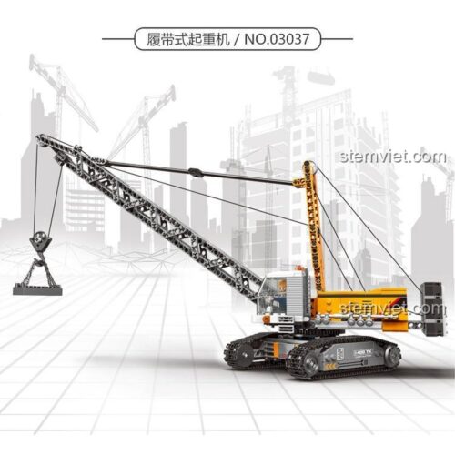 Mô hình lắp ráp Xingbao XB-03037 Cần Cẩu Bánh Xích Xe Tải Hạng Nặng, đồ chơi kỹ thuật cho bé trai, chi tiết cao, chất lượng tốt.