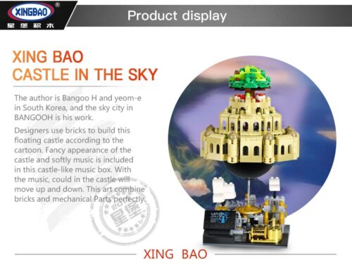 bộ lắp ghép Lâu Đài Trên Không Laputa XINGBAO XB-05001, mô hình hộp nhạc cơ khí cho bé 7 tuổi.